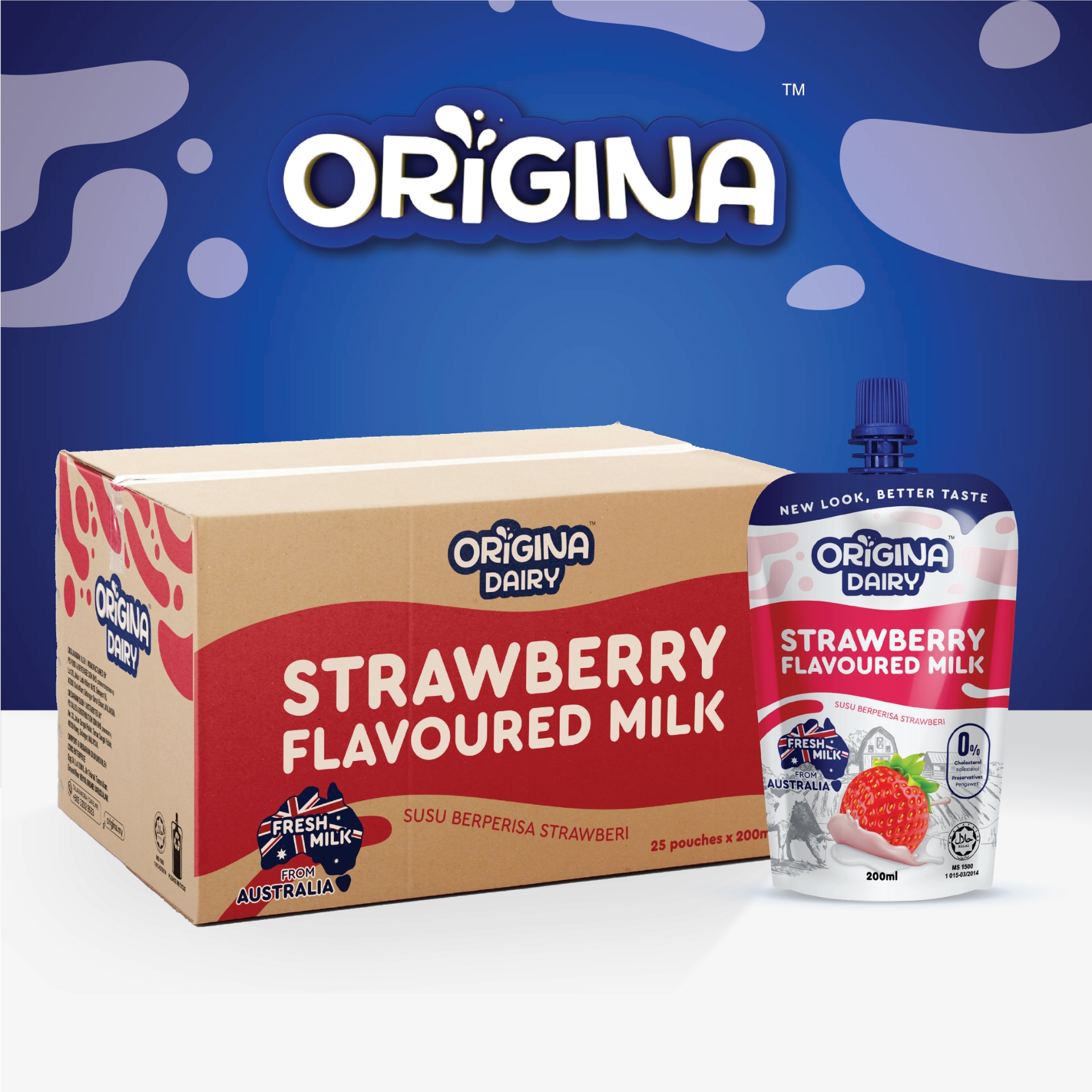 SUKE SHOP. ORIGINA STRAWBERRY FLAVOURED MILK (25pcs x 200ml)