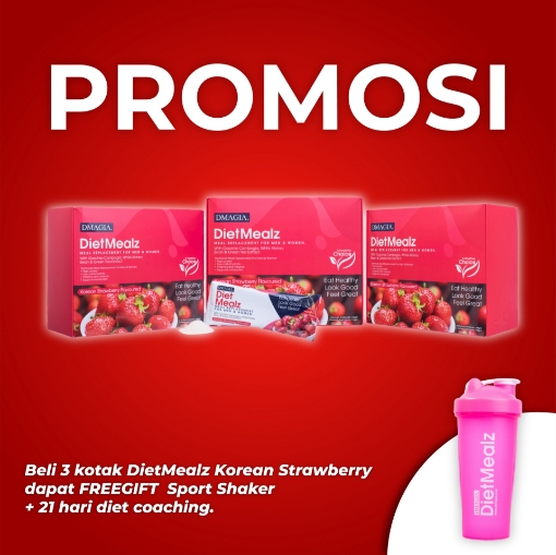 Picture of Promosi 3 Box Dmagia Diet Mealz Korean Strawberry (FREE Sport Shaker)