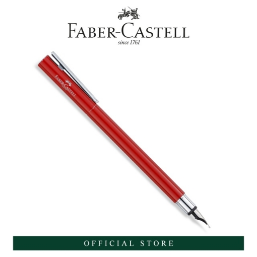 Picture of Faber-Castell NEO SLIM Oriental Red Shiny Chromed Fountain Pen