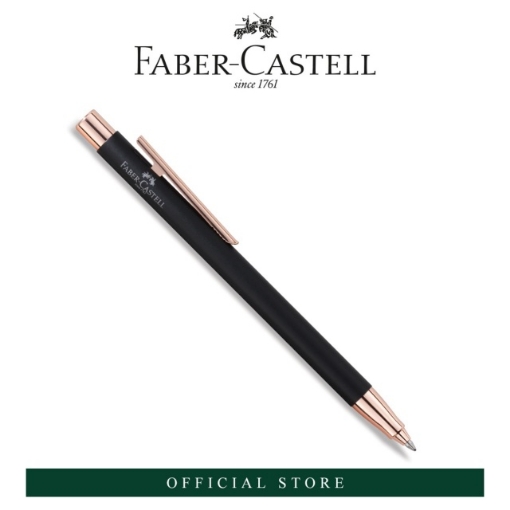 Picture of Faber-Castell NEO SLIM Black Matt Rose Gold Chromed Ball Pen with Stylus