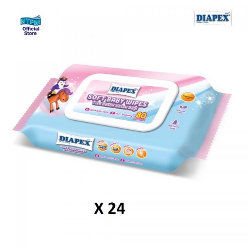 Picture of DIAPEX SOFT BABY WIPES WITH CAP 24X80S