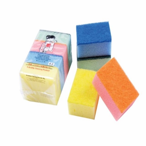 Picture of (F) SCOURING PAD WITH SPONGE (4PCS)