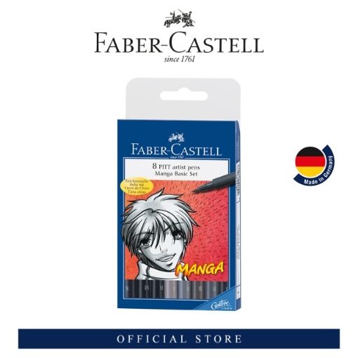 Picture of Faber-Castell PITT Artist Pen - Manga Set of 8 (Shades of Black and Grey)