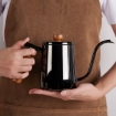 Picture of Drip Kettle with Thermometer Black Gold Plated S/S Drip Kettle 350cc