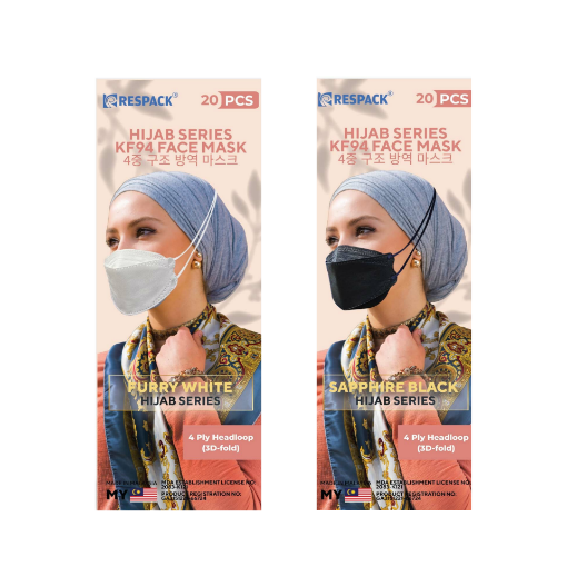 Picture of Respack Kf94 Hijab Face Mask Series 20Pcs/Box Black