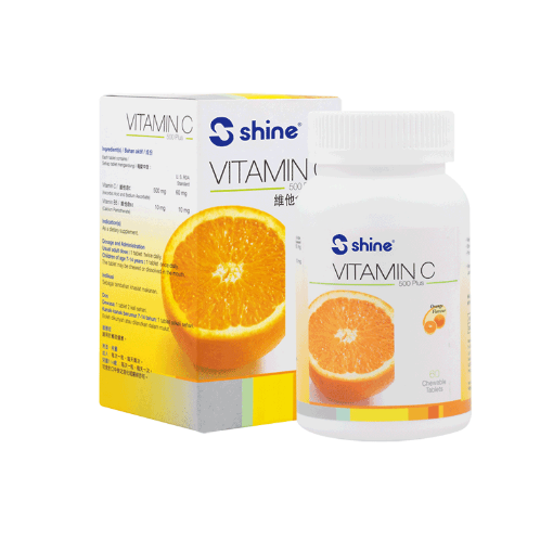 Picture of Shine Vitamin C-500 Plus Chewable Tablet Orange Flavour