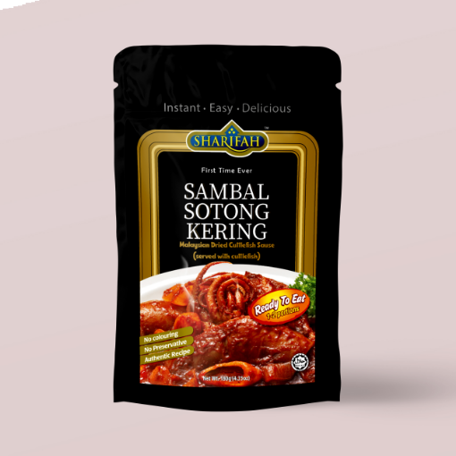 Picture of SHARIFAH Sambal Sotong Kering - Dried Cuttlefish with Hot Sauce (180g) Ready To Eat