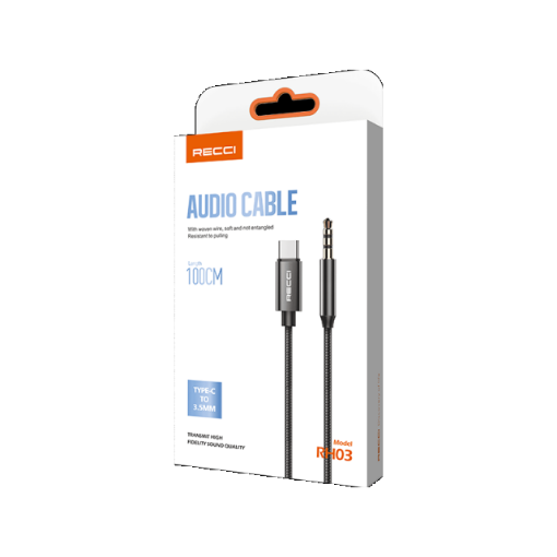 Picture of Recci Type-C to 3.5 AUX Audio Cable 1M