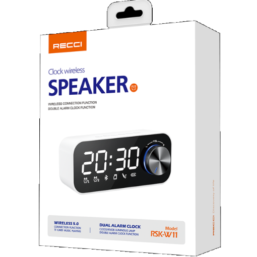 Picture of Recci Clock Wireless Bluetooth Speaker (Double alarm clock function, Support bluetooth, TF card, AUX & FM)
