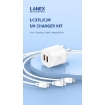 Picture of Lanex 2.4A Dual USB Port Wall Charger with Lightning Cable (UK Plug)