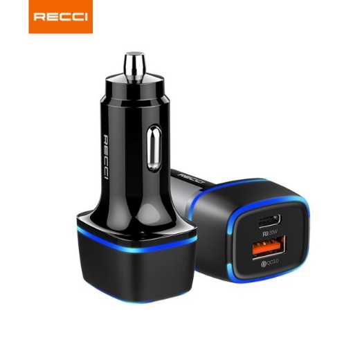 Picture of Recci PD 20W + QC3.0 Car Charger (LED Light)
