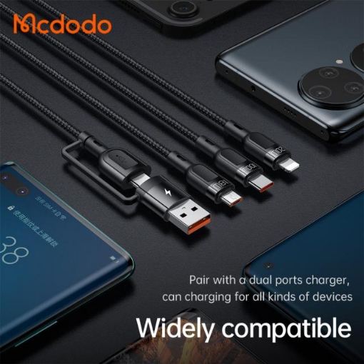 Picture of Mcdodo Thunder Series 2 in 3 100W Fast Charging Cable 1.2M (PD, SCP, FCP, VOOC, QC2.0, QC3.0)