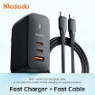 Picture of "Mcdodo Mecha Series GaN 65W Dual Type-C + USB Mini Size Wall Charger Set (EU/UK/US plug) - C TO C 60W cable"