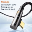 Picture of Mcdodo Prism Series 100W Type-C to Type-C 90 Degree Transparent Data Cable 1.2M