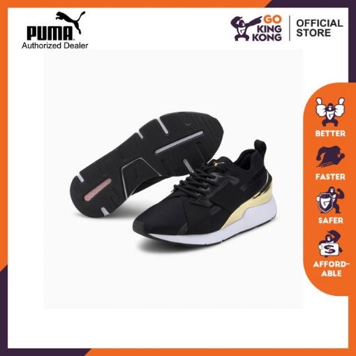 Picture of PUMA Muse X-2 Metallic Wn s-Puma Black-Puma Team Gold-Female-37083807